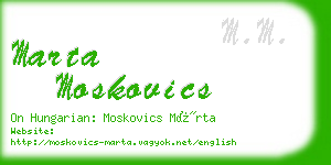 marta moskovics business card